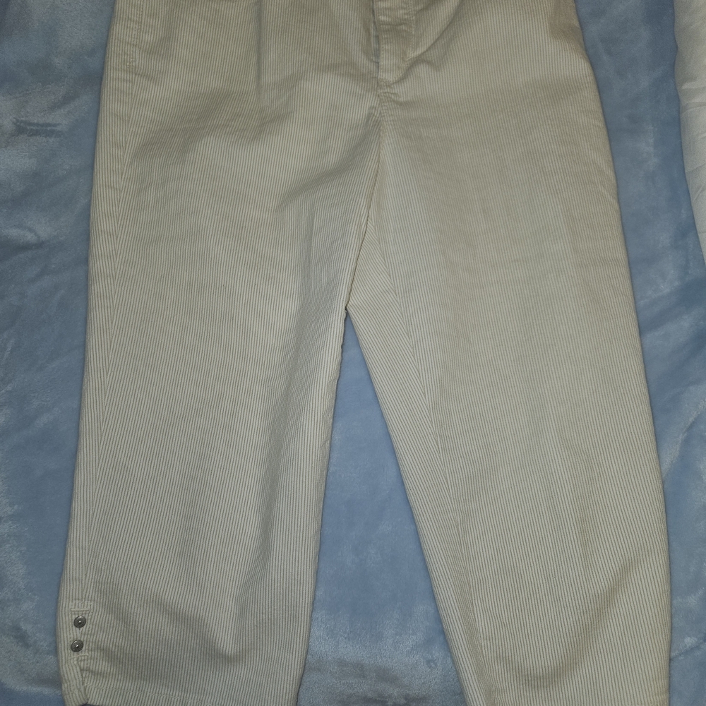 Gloria Vanderbilt Cream/pin Stripe Cropped Jeans